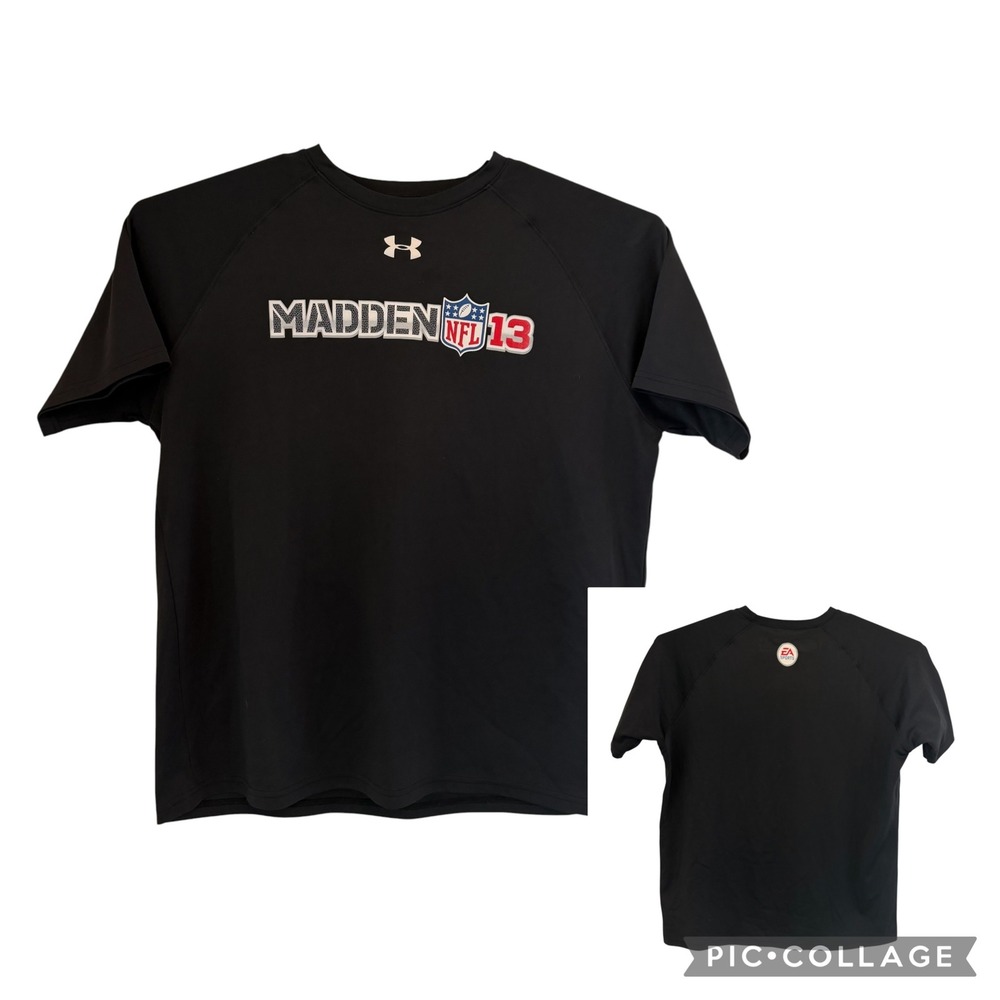 Under Armour Madden NFL 13 EA Sports HeatGear Black T-Shirt XL RARE Gaming